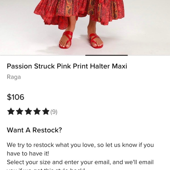 Raga Women’s Passion Struck Halter Maxi Pink Print Dress NWOT small excellent - Picture 12 of 14